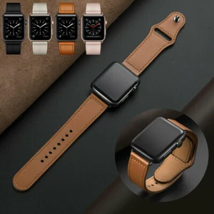 Leather Strap Watch Band for Apple iWatch Series 38 40 41 42 44 45 46 49mm - Picture 1 of 20