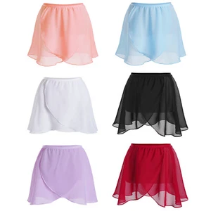 Kids Girls Chiffon Ballet Dance Skirt Chinese Dance Costume Performance Skorts - Picture 1 of 67