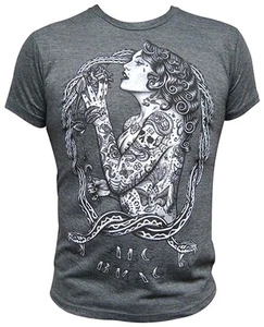 Black Market Art Tattooed Eve Men's Charcoal Custom Tattoo Tee Shirt T-shirt NWT - Picture 1 of 3