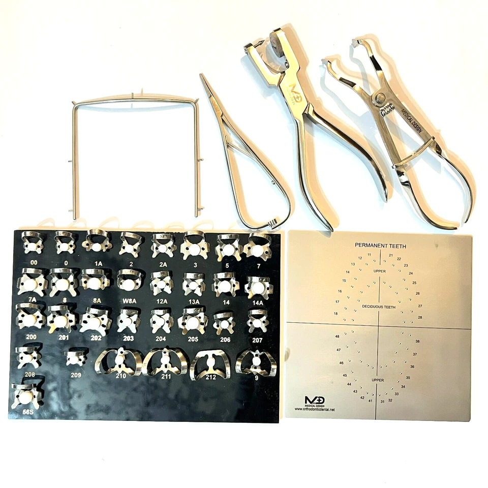 Kit de presa de goma marco perforador pinzas instrumento de endodoncia dental 31 Foto 1 de 3