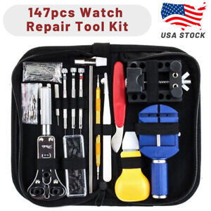 Watchmaker 147pcs Watch Repair Tool Kit Back Case Opener Link Spring Bar Remover
