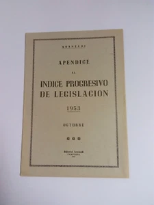 Aranzadi Appendix To The Progressive Index Of Legislation 1953 - October - Picture 1 of 1