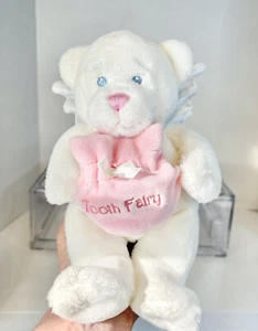 Baby Ganz Diente Oso de Hadas con Dientes Rosa Bolso de Hadas Oso Blanco con. Alas en excelente estado - Imagen 1 de 14