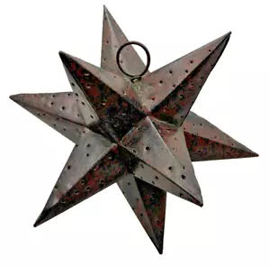 Very Cool Hanging Moroccan Metal Star Lantern Lamp Light 9" sculpture - Picture 1 of 6