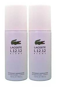 LACOSTE L.12.12 Blanc Deodorant Spray 150ml x 2 ( 2 Sprays Sent) - Picture 1 of 6