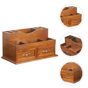 Solid Wood Storage Rack Office Tabletop Organizer with Drawers Small - Picture 1 of 12