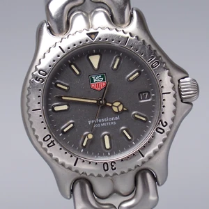 TAG Heuer S99.213 35mm Quartz Watch Gray Dial Lume Hands Men's Diver Vintage - Picture 1 of 18