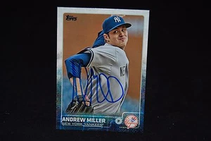 ANDREW MILLER 2015 TOPPS SIGNED BASEBALL CARD #US260 AUTO INDIANS YANKEE - Picture 1 of 2