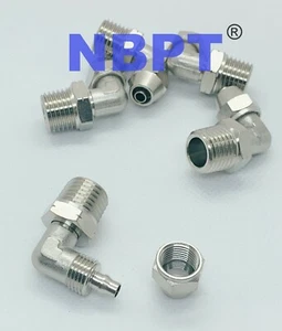 Elbow 1/4 Tube OD-1/4 NPT  Fitting  Rapid twist two touch fitting, 5 pcs - Picture 1 of 5