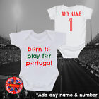 Portugal Football &quot;Born to play for&quot; Personalised Babygrow, Kids, Gift, Copa