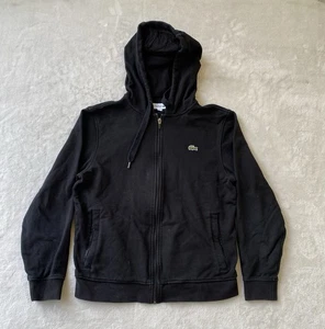 Lacoste Sport Embroidered Logo Full Zip Hoodie | Vintage Designer Black Vintage - Bild 1 von 9