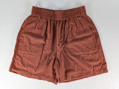 Sanctuary Shorts Womens Size Small Rust Brown 6 inch Elastic Waist Linen Blend - Image 1 of 4