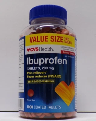 CVS Health Ibuprofen Pain Reliever/Fever Reducer 1000 Coated Tablets Exp. Apr26 - Image 1 of 3