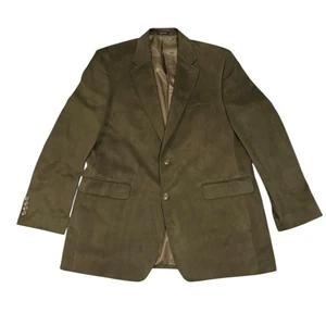 Chaps Hunter Green Men’s Dress Faux Suede Blazer Sports Coat-size 44L - Picture 1 of 6
