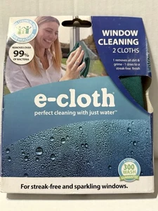 E-Cloth Window Cleaning Cloth 2 pk Just Add Water Removes All Dirt And Grimes  - Picture 1 of 4