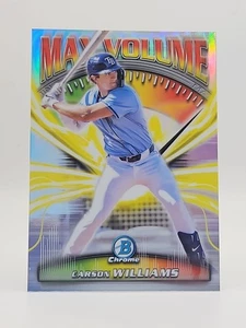 2025 Bowman Chrome #MV-5 Carson Williams Max Volume Refractor Tampa Bay Rays MLB - Picture 1 of 1