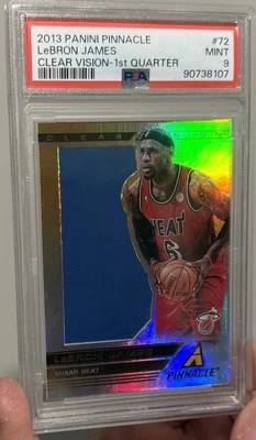 2013 Panini Pinnacle LeBron James Clear Vision primeiro 1º trimestre PSA 9 💎 Raro! - Imagem 1 de 2