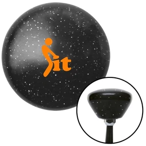 Orange Fck It Icon Black Retro Metal Flake Shift Knob w/ M16x1.5 Insert Shifter - Picture 1 of 17