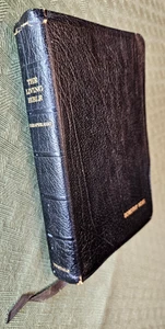 The LIVING BIBLE - Black Genuine Cowhide Leather Lined, 1971 Tyndale First Print - Bild 1 von 13