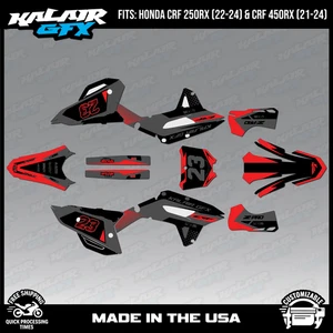 Graphics Kit for Honda CRF450RX (2021-2024) and CRF250RX (2022-24) Evader-RED-SF - Picture 1 of 4