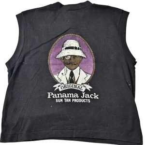 Panama Jack Myrtle Beach VTG Muscle Tee Tank T Shirt KIDS XL Black 2-side Unisex - Picture 1 of 9