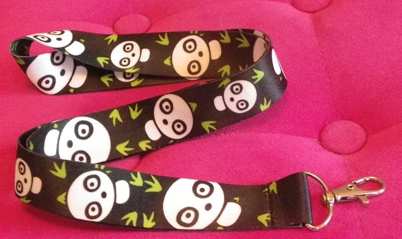 panda zen boudha bambou zoo TOUR COU porte clef lanyard keychain laniere badge - Photo 1/1