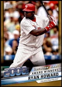Ryan Howard 2020 Topps Decade's Best Series 2 5x7 Gold #DB-83 7/10 Phillies - Picture 1 of 2