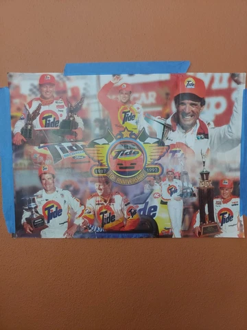 Vintage 1987-1997 Tide NASCAR Rudd/Waltrip 10th Anniversary Poster Cover