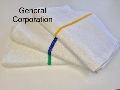 24 nuevas toallas de bar a rayas azules fregonas de bar algodón súper absorbentes 16x19 Foto 1 de 2