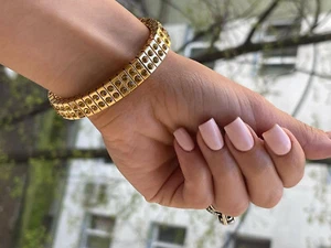 Citrine Jewelry for women Christmas present for her Bangle Handmade 2ct Gift Mom - Picture 1 of 9