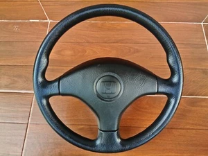 3 Spokes Steering Wheel Honda Civic EK ? Genuine Black Vinyl OEM JDM - Foto 1 di 12