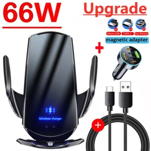 66W Fast Wireless Car Charger Automatic Clamping Mount Air Vent Phone Holder - Picture 1 of 18