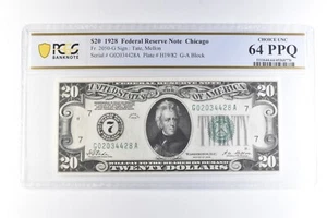1928 $20 Chicago IL FRN Fr#2050-G Choice Unc 64 PPQ PCGS *6053 - Picture 1 of 3