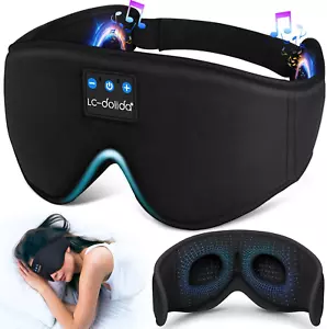 Sleep Headphones, 3D Sleep Mask Bluetooth Wireless Music Eye Mask, Sleeping Head - Picture 1 of 12