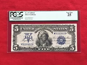 FR-277 1899 Series $5 Dollar Silver Certificate "Chief" *PCGS 25 Very Fine* - Picture 1 of 3
