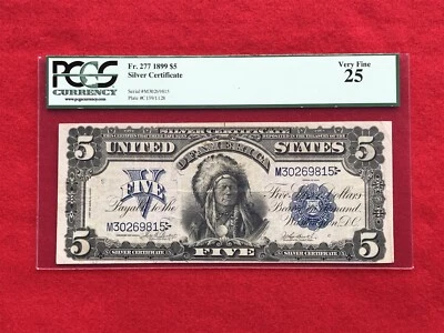 FR-277 1899 Series $5 Dollar Silver Certificate "Chief" *PCGS 25 Very Fine* - Image 1 of 3