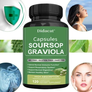 30/60/120 Kapseln GRAVIOLA SOURSOP Blattextrakt 1950 mg Annona Muricata - Bild 1 von 13