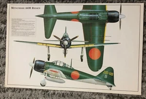 Bomber War Print Mitsubishi A6M REISEN Fighters of WW2 Book 1985 Poster Plane - Picture 1 of 5