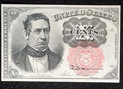 Fr-1266, 10 cent fractional currency  fifth issue  Red seal.  Our T7082 - Image 1 of 4