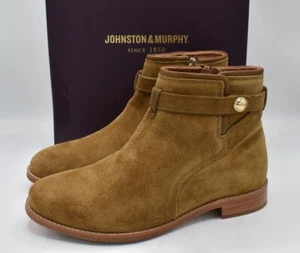 Johnston & Murphy Womens Size 9 Darby Chestnut Suede Booties Boots Shoes - Picture 1 of 14