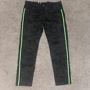 Waimea Jeans Skinny Fit Camouflage mit grün lackierten Seitenstreifen Neu mit Etikett Größe 40 - Bild 1 von 6
