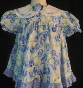 Vestido Kiwi Niños Manga Corta Azul y Amarillo Tulipán Talla 2T - Imagen 1 de 3