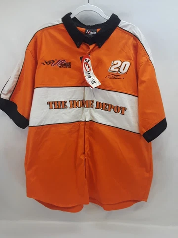 Home Depot Tony Stewart Shirt Adult XXL Chase Authentics Racing Snap Button Cover