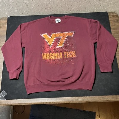 Vintage Virginia Tech Sweatshirt Hokies Starter USA 90s Nutmeg Pullover Crewneck - Image 1 of 4