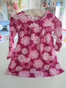 NWT Hanna Andersson 90 Pink Flower Dress Long Sleeve Play Dress $39.00 - Picture 1 of 4