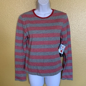 DEREK HEART~Junior Sz L long sleeve reversable knit Top New w/tags striped/solid - Picture 1 of 8