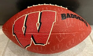 University Of Wisconsin Badgers Logo Rawlings Football Black Red Ball - Picture 1 of 13