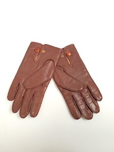 Dents Make Womens Brown Leather Gloves SIze 8