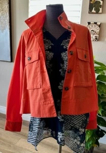 CABI Women’s Style 5098 Tiger Lily Orange Resort Utility Jacket Size Medium - Picture 1 of 5