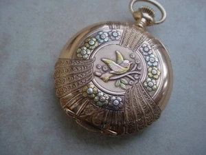 Beautiful, Unusual Antique Waltham Princess, 4 Gold Colors Full Hunter 14K Sz6 - Picture 1 of 11